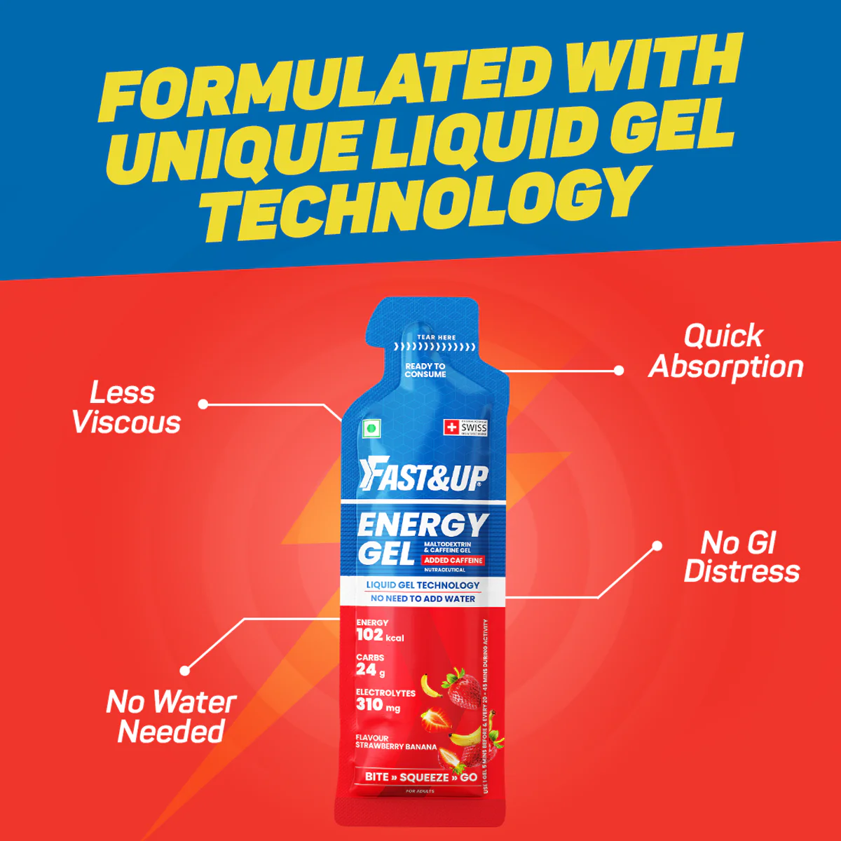 Energy Gel - Caffeinated - Strawberry Banana - Image 5