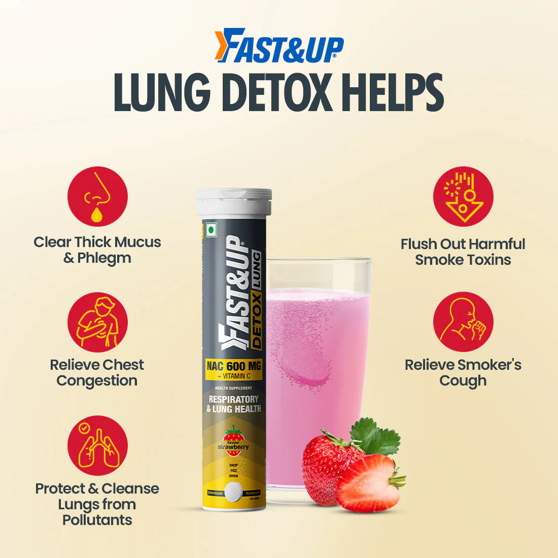 Daily Lung Cleanser with NAC + Vit. C - Strawberry - Image 3